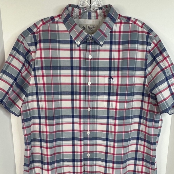 Original Penguin Men's Size L Short Sleeve Button Down Shirt - Picture 1 of 5